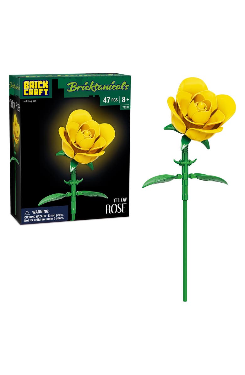 Brickcraft Bricktanicals Yellow Rose Building Set, Main, color, Beige