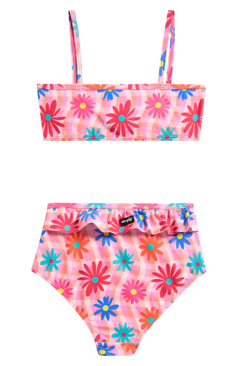 Ava & Yelly Kids' Ruffle Two-Piece Swimsuit, Alternate, color, Coral