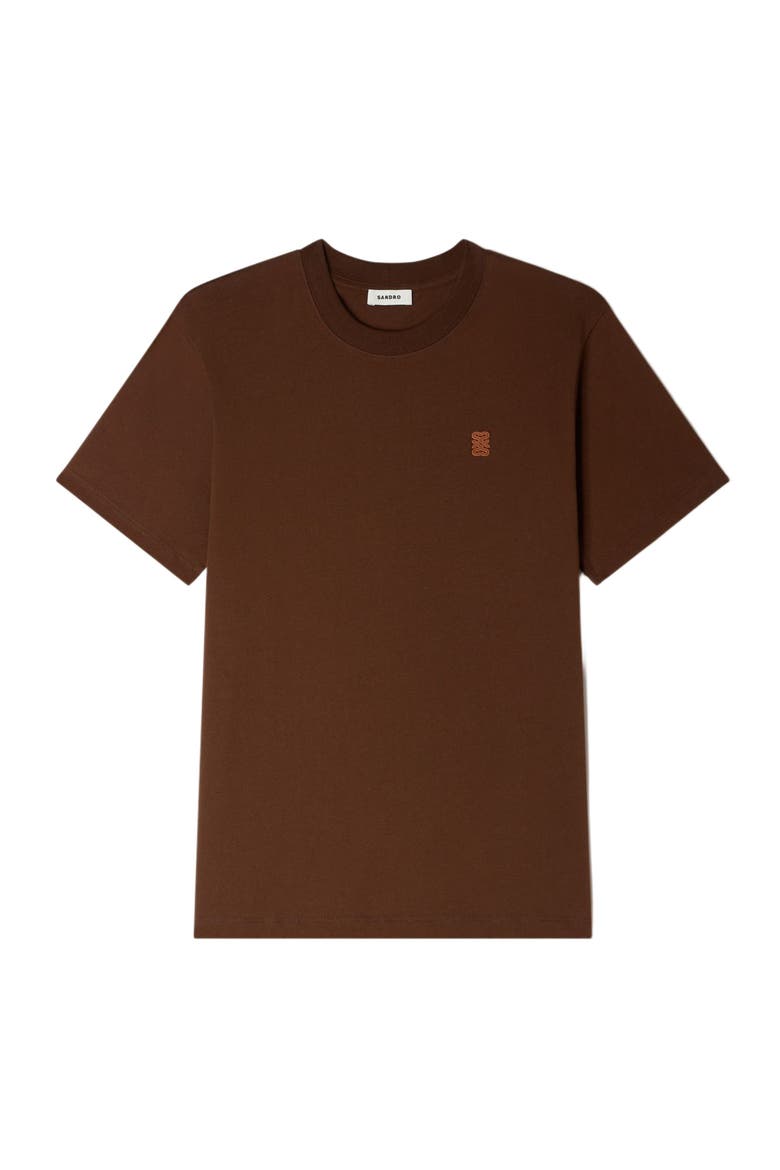 Leather logo T-shirt, Alternate, color, Ginger bread