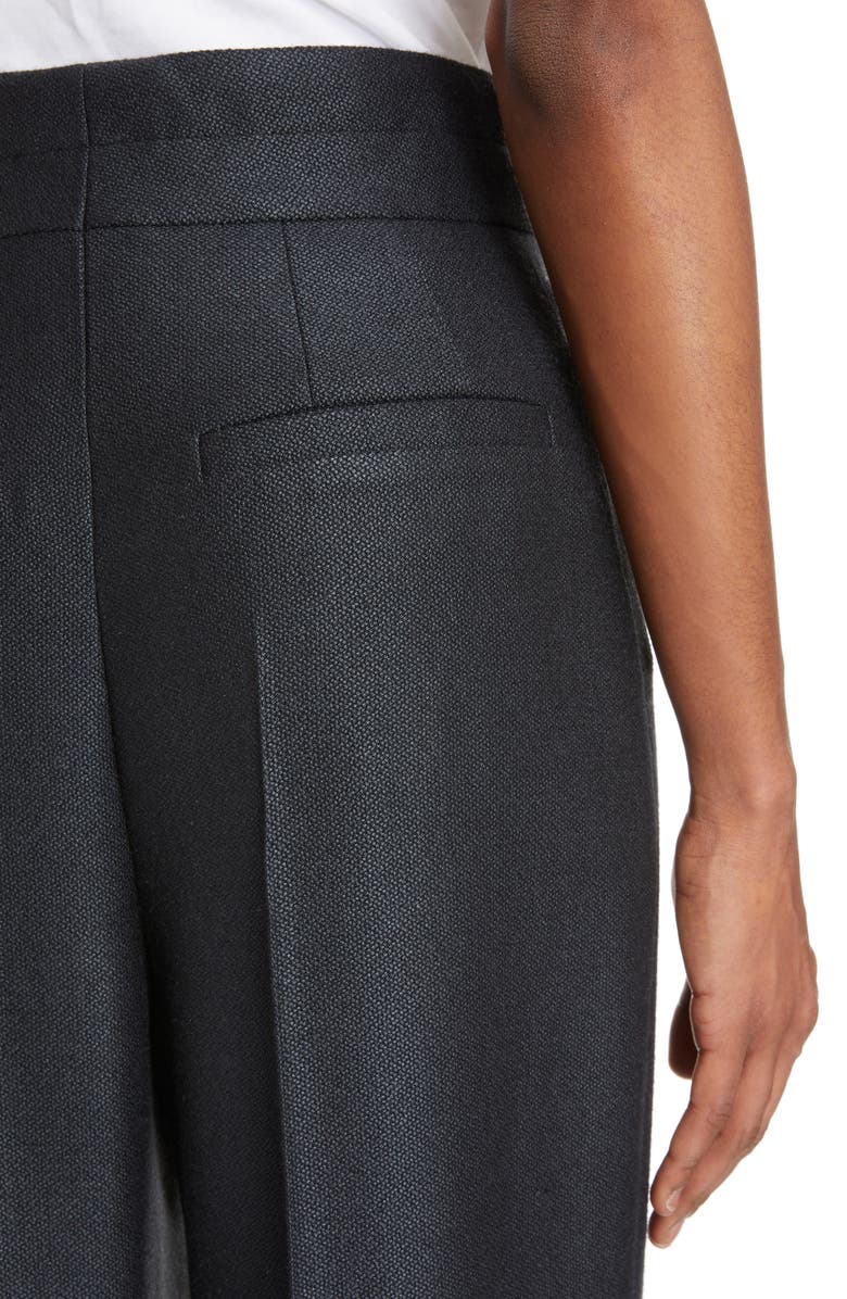 Chloé High Waist Armored Silk & Wool Wide Leg Pants, Alternate, color, 