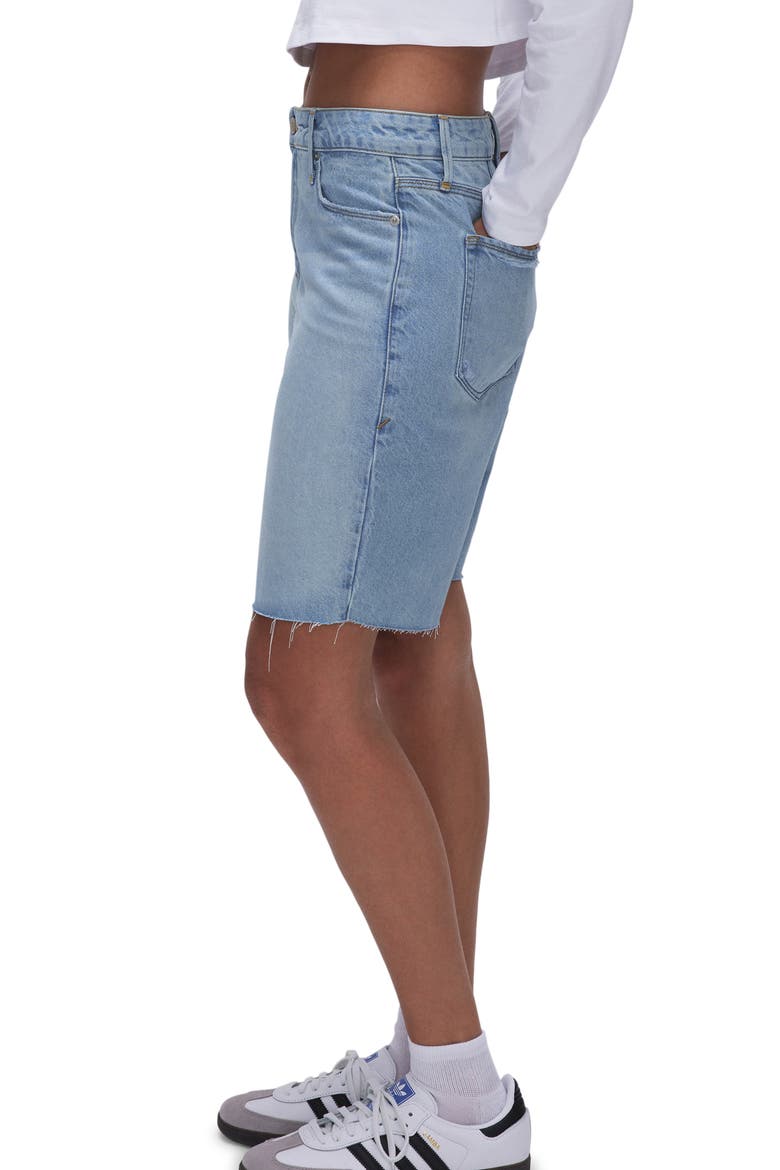 90s Good High Waist Denim Bermuda Shorts, Alternate, color, INDIGO473