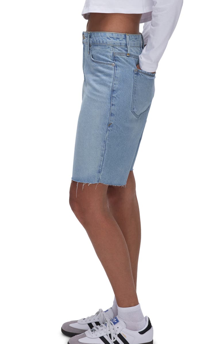 Good American 90s Good High Waist Denim Bermuda Shorts, Alternate, color,