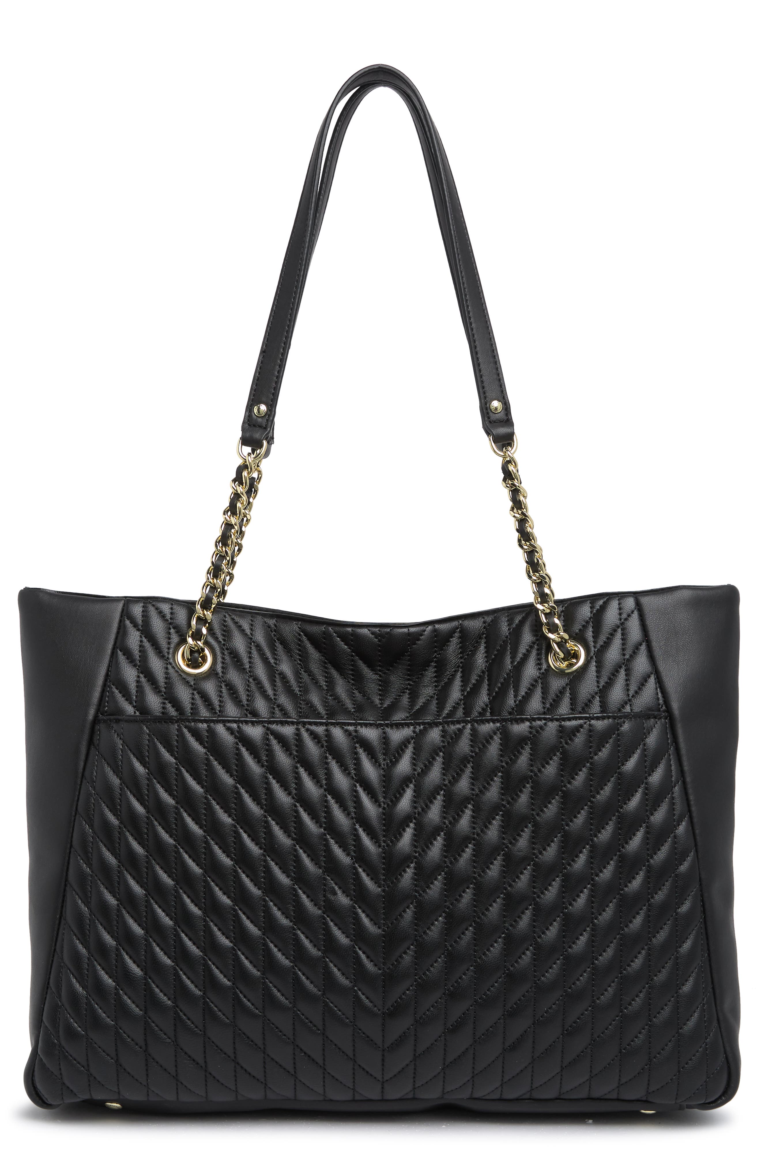 KARL LAGERFELD PARIS Agyness Quilted Leather Tote Bag, Alternate, color, 