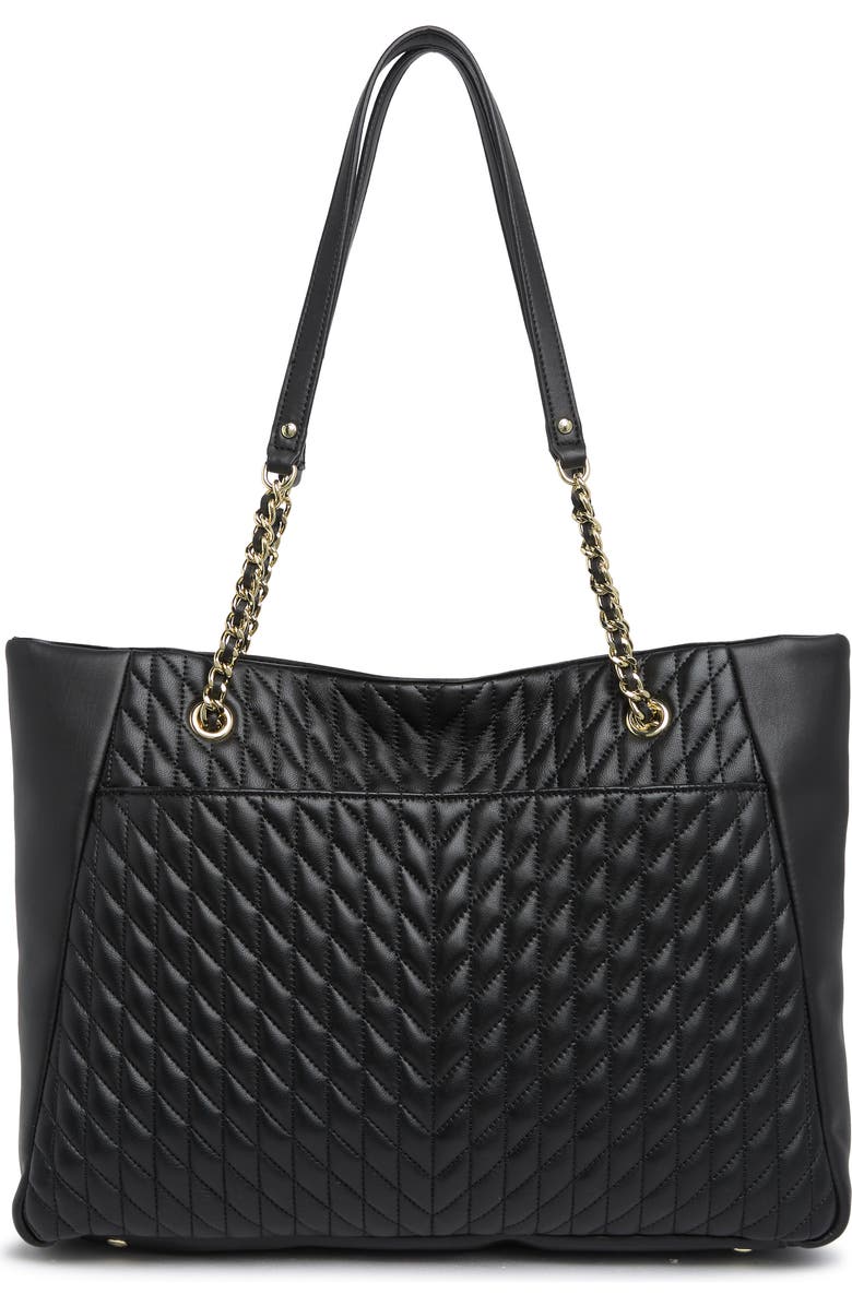 KARL LAGERFELD PARIS Agyness Quilted Leather Tote Bag, Alternate, color,