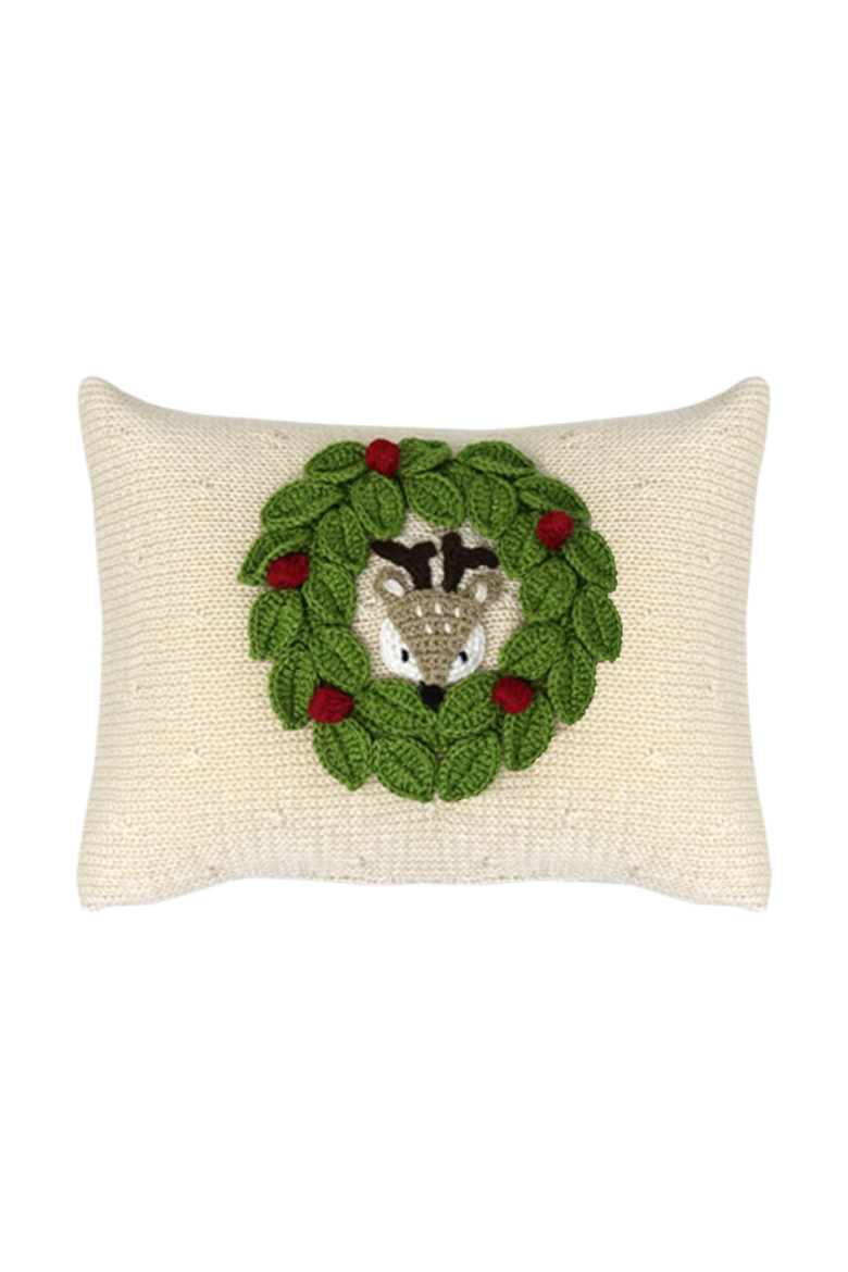 Peekaboo Deer Mini Pillow, Main, color, Ivory