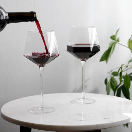 Viski Seneca Crystal Wine Glasses Set Of 2 In Clear