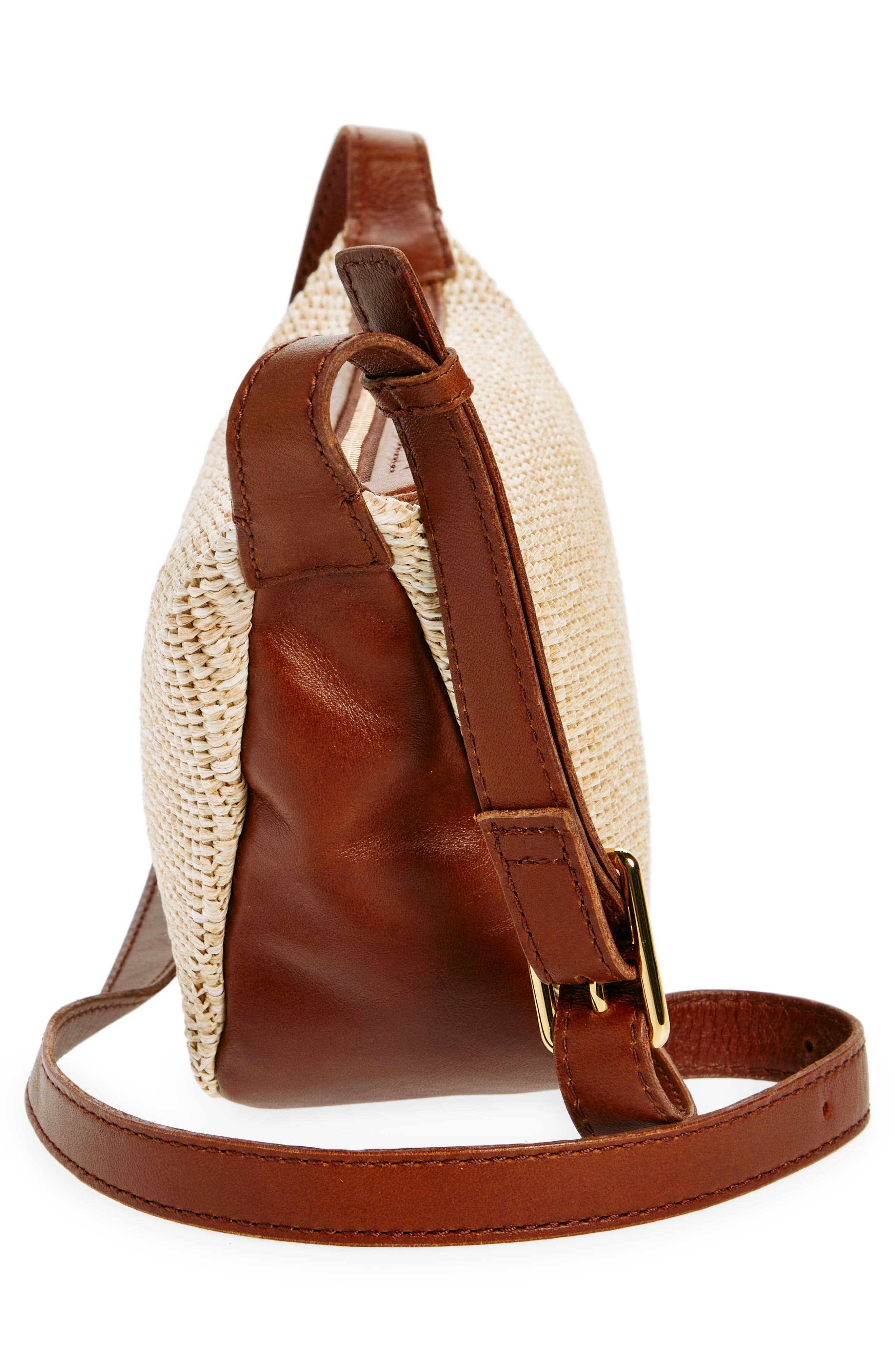 Madewell The Sling Raffia & Leather Crossbody Bag, Alternate, color, 