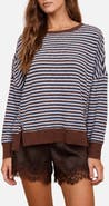 Blu Pepper Stripe Cotton Blend Sweater