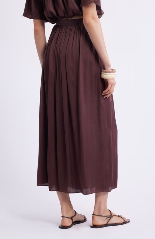 Nordstrom Gathered Midi Skirt In Brown
