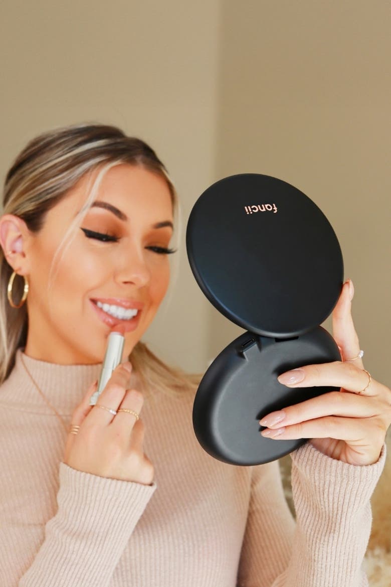 Taylor LED Compact Mirror, Alternate, color, Charcoal Chic