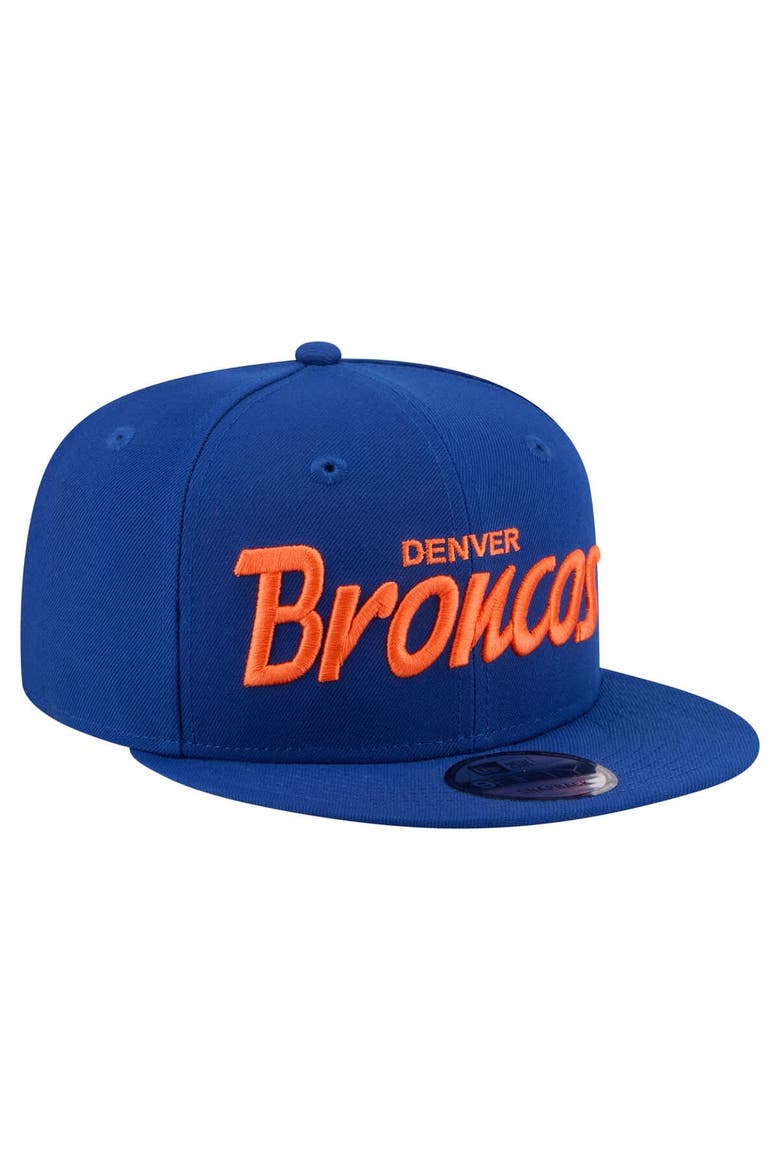 Men's New Era  Royal Denver Broncos Core Team Script 9FIFTY Snapback Hat, Alternate, color, Royal