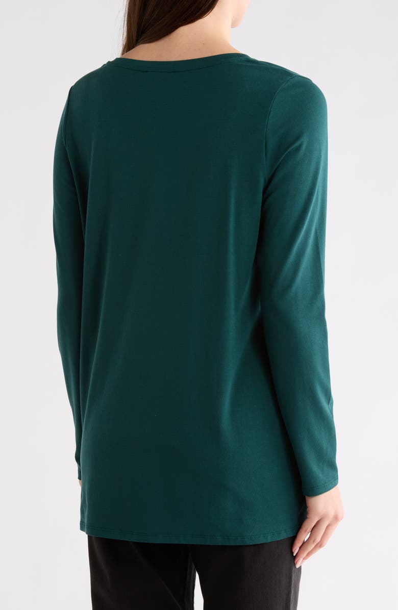 Eileen Fisher V-Neck Long Sleeve Tunic, Alternate, color, Pine