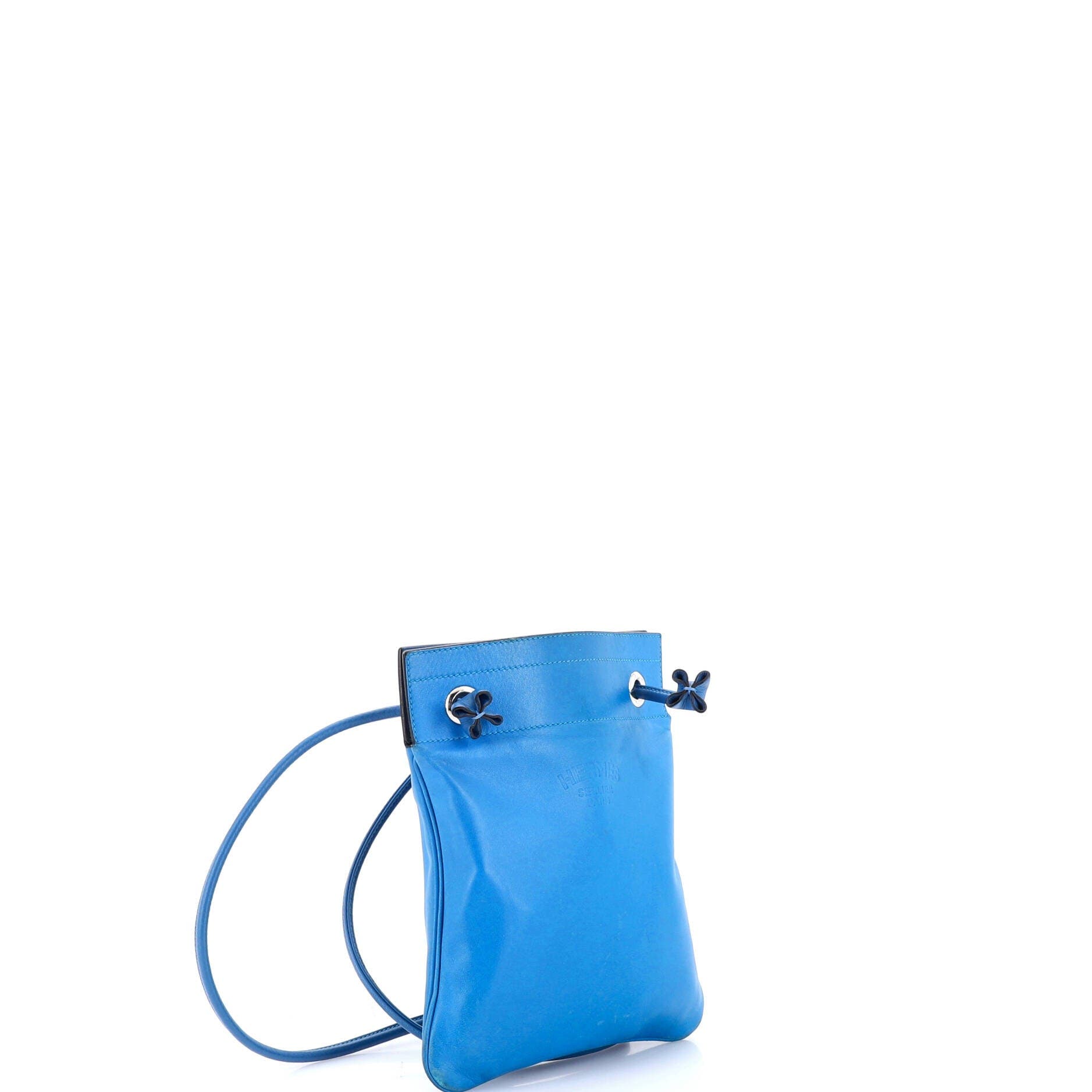 Pre-Owned Hermes Aline Bag Milo Lambskin and Swift Mini, Alternate, color, Bleu Frida