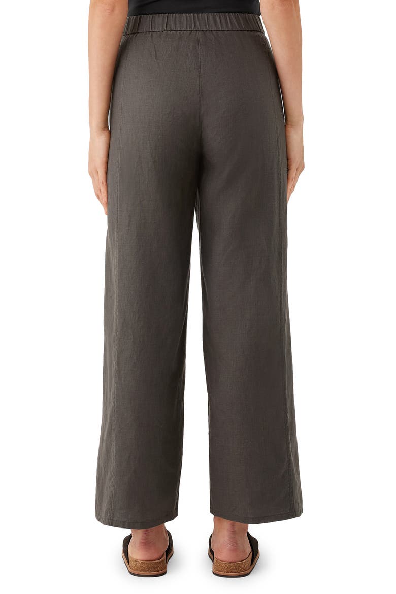 Wide Leg Organic Linen Ankle Pants, Alternate, color, GROVE