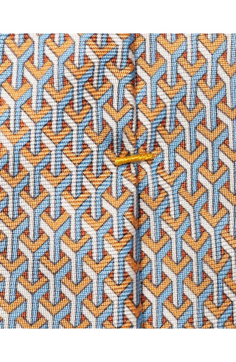 Eton Geometric Silk Tie, Alternate, color, Medium Orange