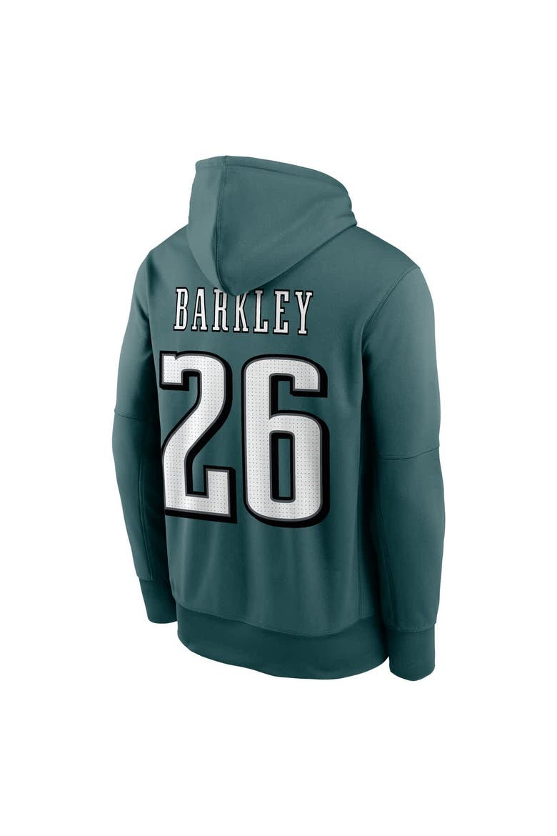 Men's Nike Saquon Barkley Midnight Green Philadelphia Eagles Player Name & Number Performance Pullover Hoodie, Alternate, color, Green