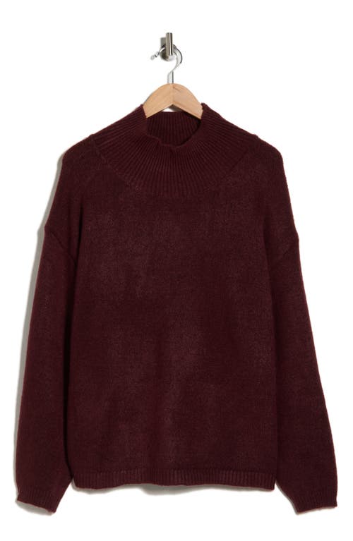 Joseph A Mock Neck Pullover Sweater In Purple
