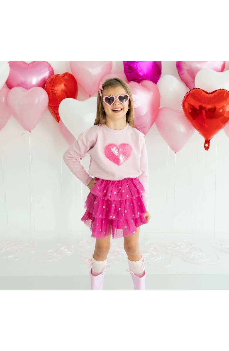 Sweet Wink Heart Petal Valentine's Day Tutu, Alternate, color, 