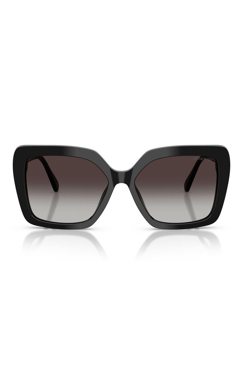 57mm Butterfly Sunglasses, Main, color, BLACK / GRADIENT GREY