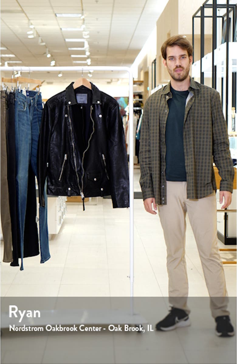 Milo Asymmetric Zip Leather Biker Jacket, sales video thumbnail