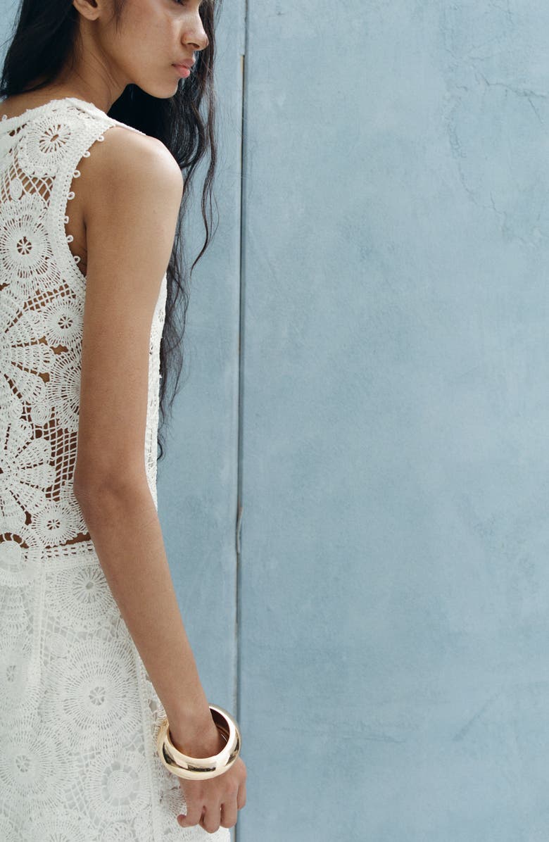 MANGO Open Stitch Tank, Alternate, color, Off White