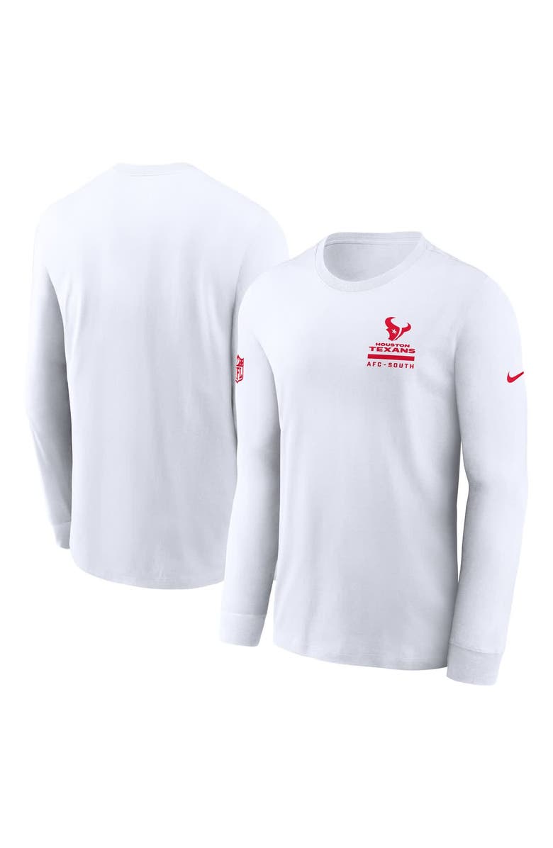 Nike Men's Nike White Houston Texans Sideline Performance Long Sleeve T-Shirt, Main, color, White