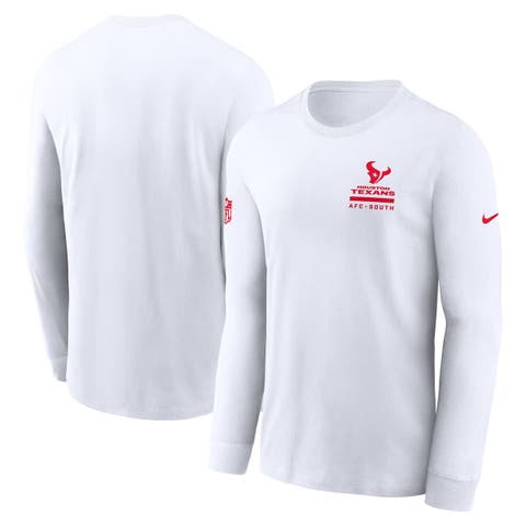 Men's Nike White Houston Texans Sideline Performance Long Sleeve T-Shirt