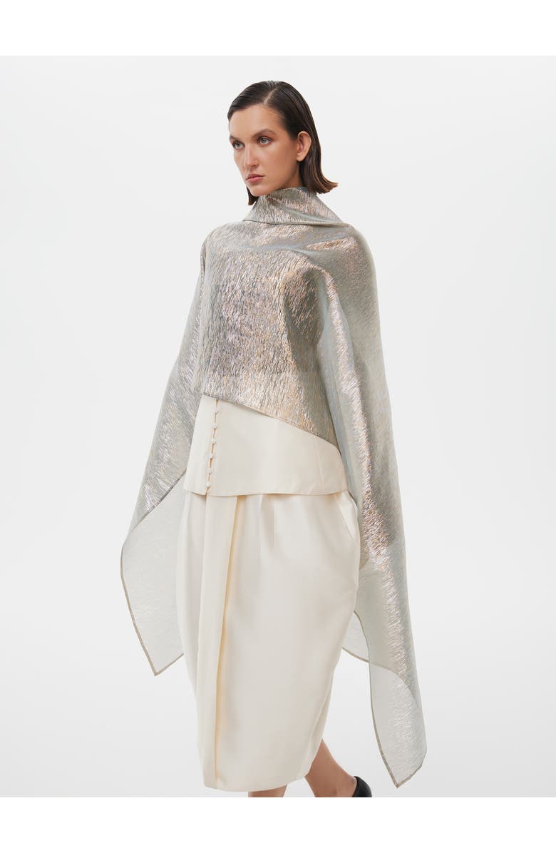 Alas Metallic Silk Blend Party Cape, Alternate, color, Metalic