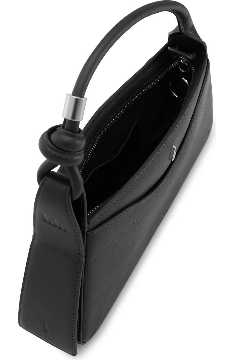 behno Melina Leather Crossbody Satchel, Alternate, color, Black