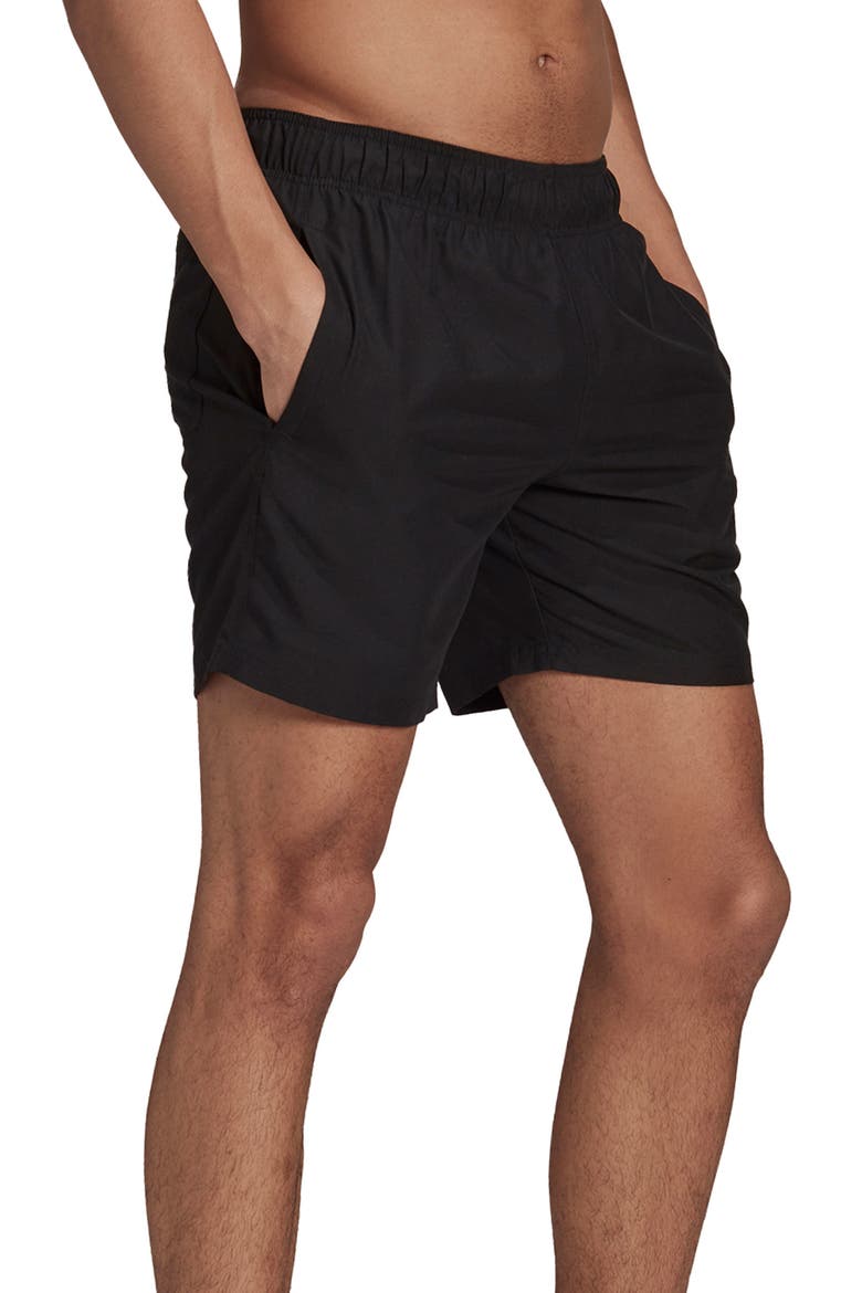 Trefoil Swim Trunks, Alternate, color, BLACK