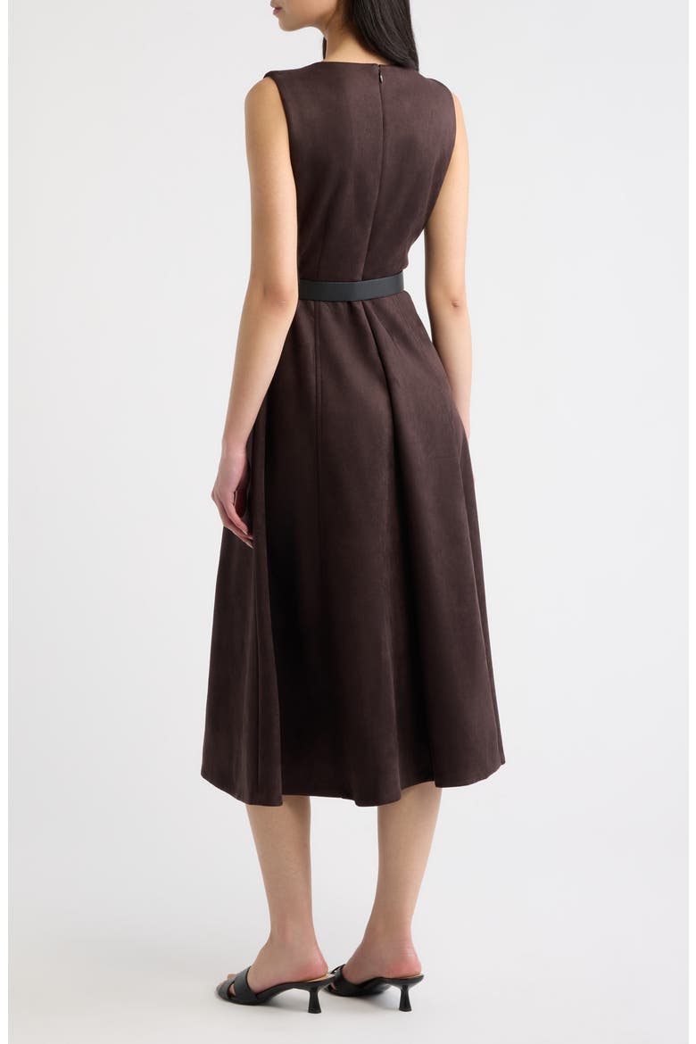 Folded Drape Neck Midi Dress, Alternate, color, DEEP MAHOGANY
