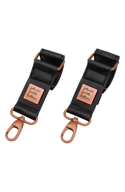 Faux Leather Valet Stroller Clips