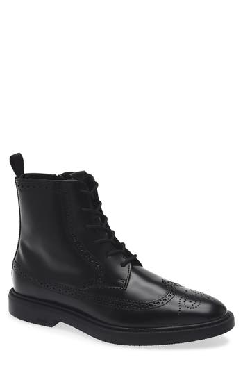 Hugo Boss Boss Larry Halb Brogue Boot In Animal Print