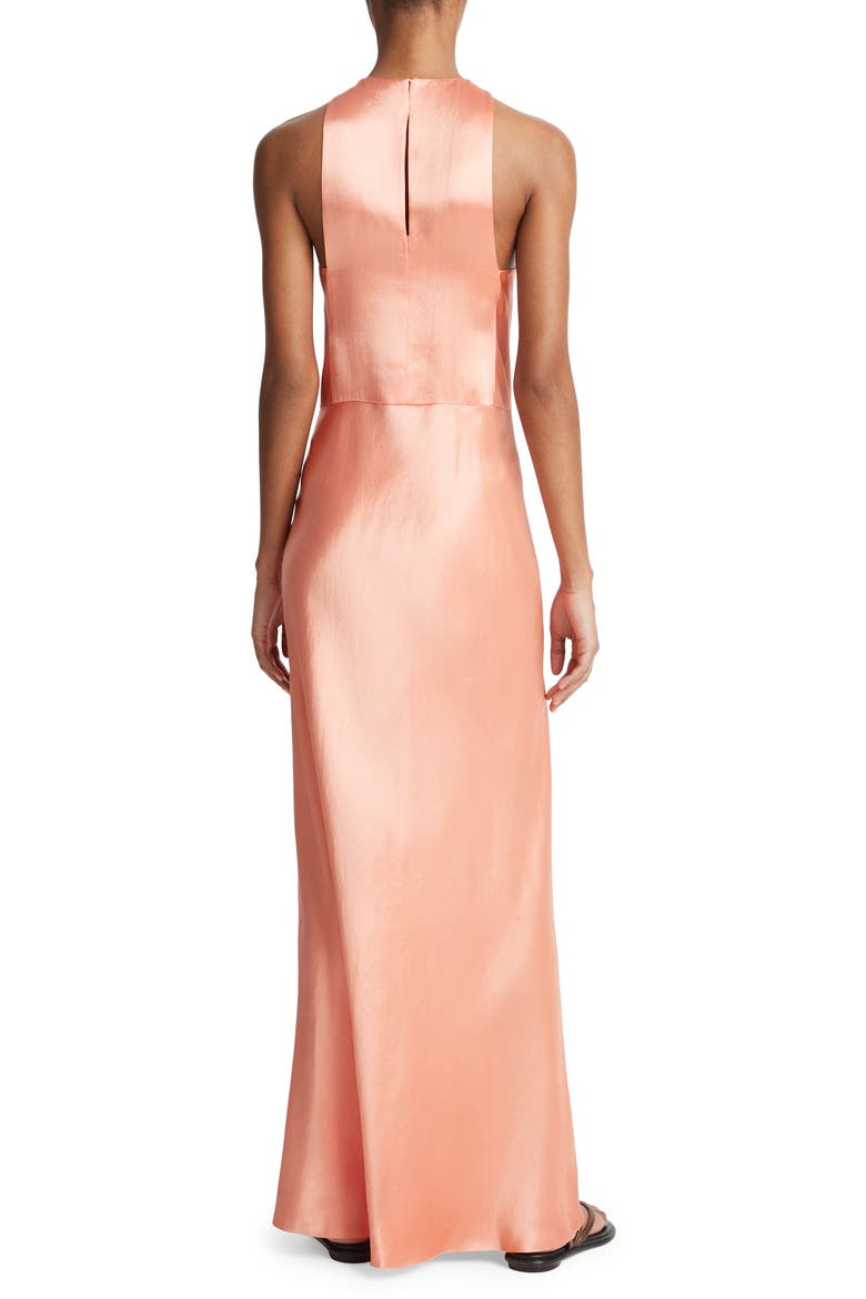 Lean Satin Dress, Alternate, color, CORAL