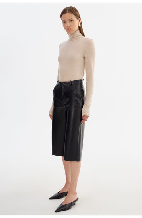 Lamarque Lise | Leather Bermuda Short In Black