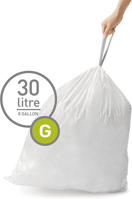Simplehuman Code G Custom Fit Liners With Quick Dispense Packs In White