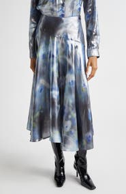 DIESEL® O-Zulie-S2 Foiled Georgette Midi Skirt