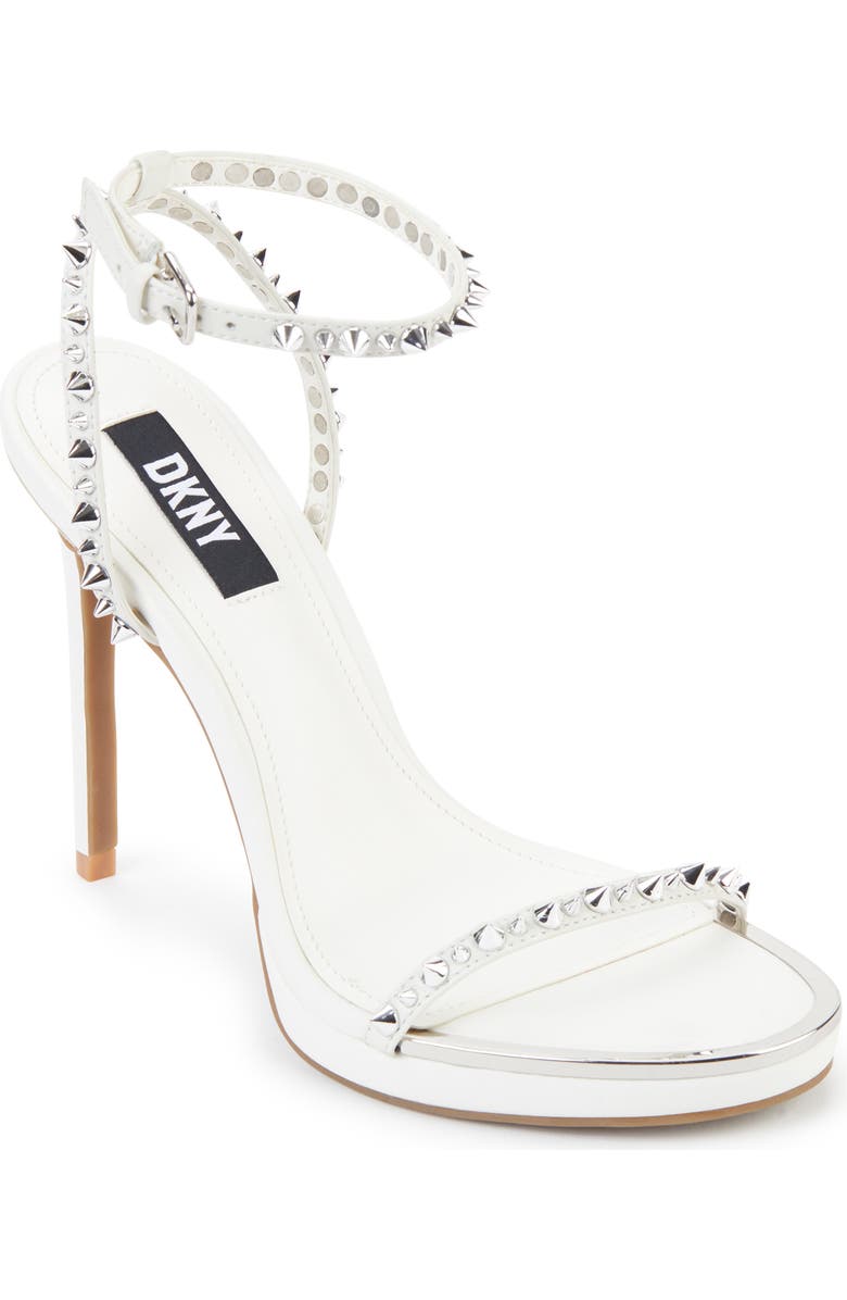 DKNY Dacia Ankle Strap Stiletto Sandal, Main, color, White