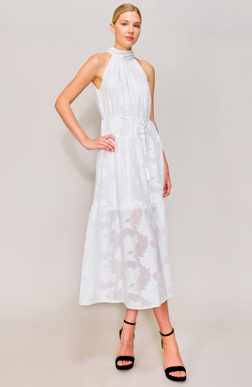 Melloday Jacquard Midi Sundress In Ivory