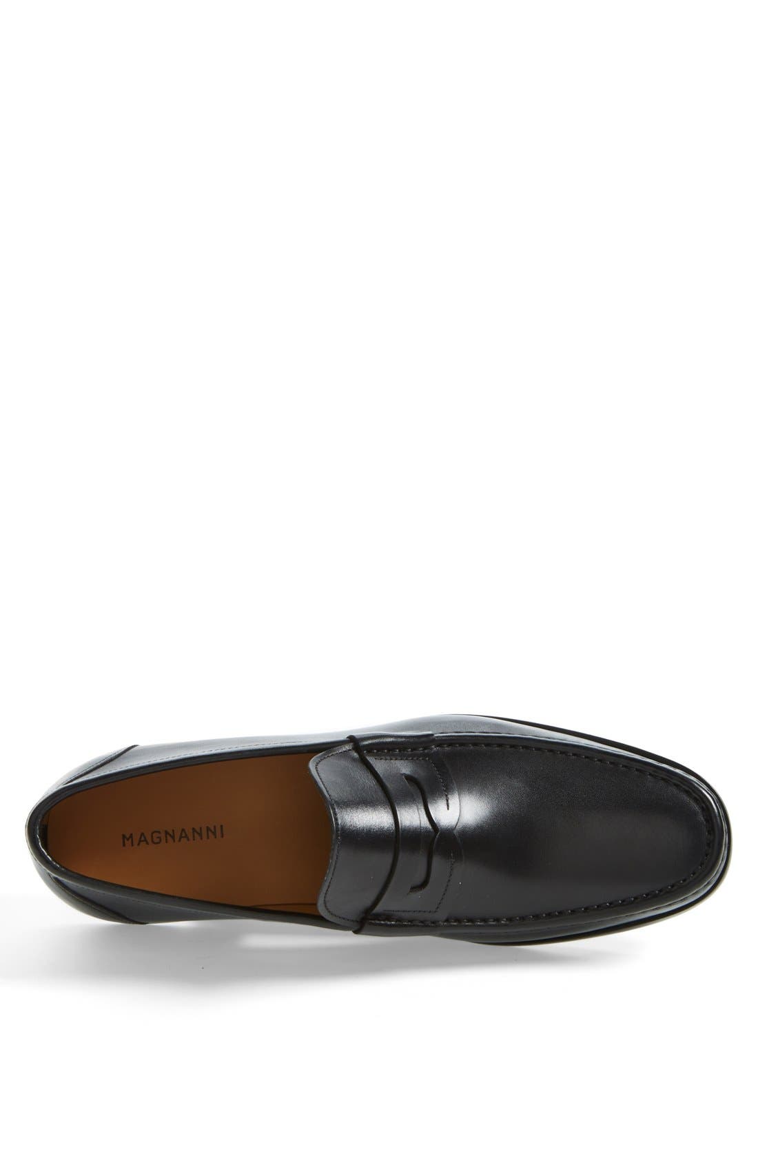 'Ares' Penny Loafer, Alternate, color, BLACK