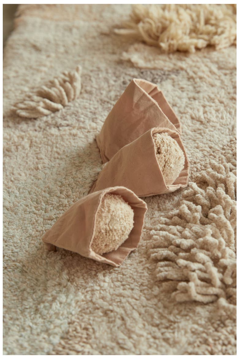 Seabed Washable Cotton Rug & Ocean Creature Set, Alternate, color, NATURAL HONEY OLIVE VANILLA