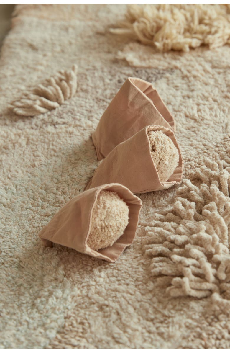 Lorena Canals Seabed Washable Cotton Rug & Ocean Creature Set, Alternate, color, Natural Honey Olive Vanilla