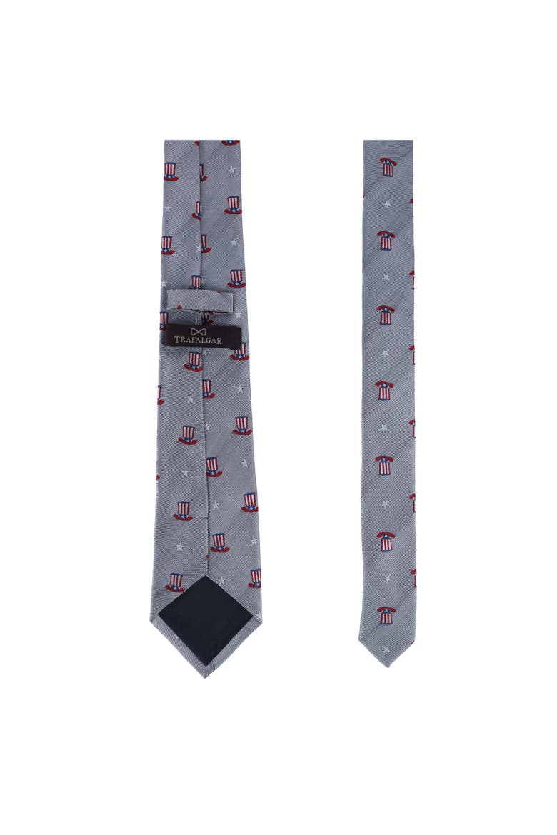 Uncle Sam Pride Silk Novelty Necktie, Alternate, color, Silver