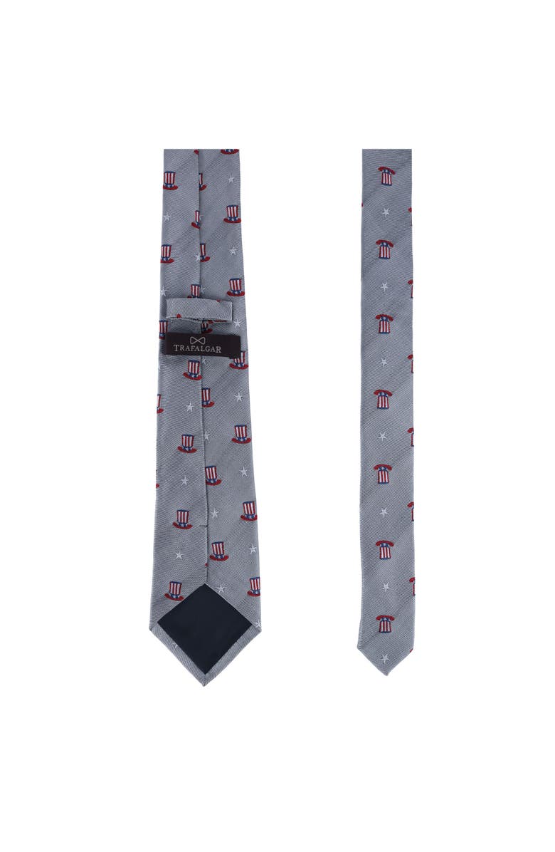 Trafalgar Uncle Sam Pride Silk Novelty Necktie, Alternate, color, Silver