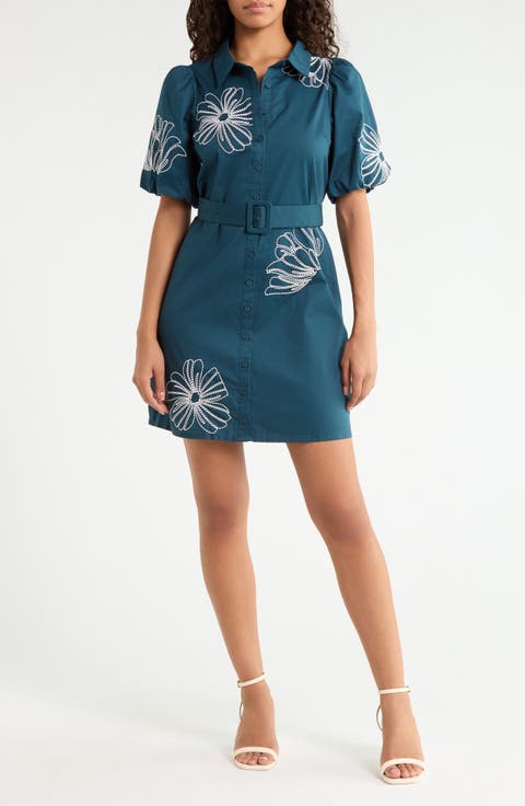 Aurely Embroidered Cotton Minidress