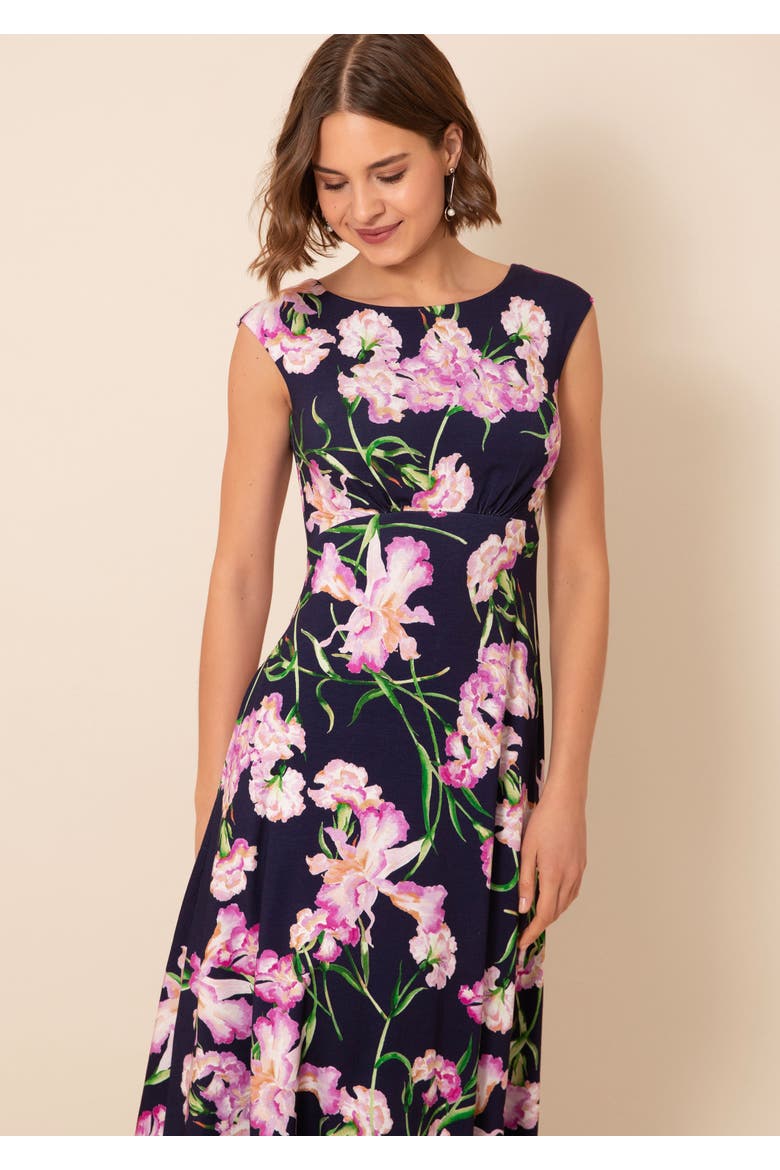 Luna Midi Jersey Dress, Alternate, color, Midnight Blossom