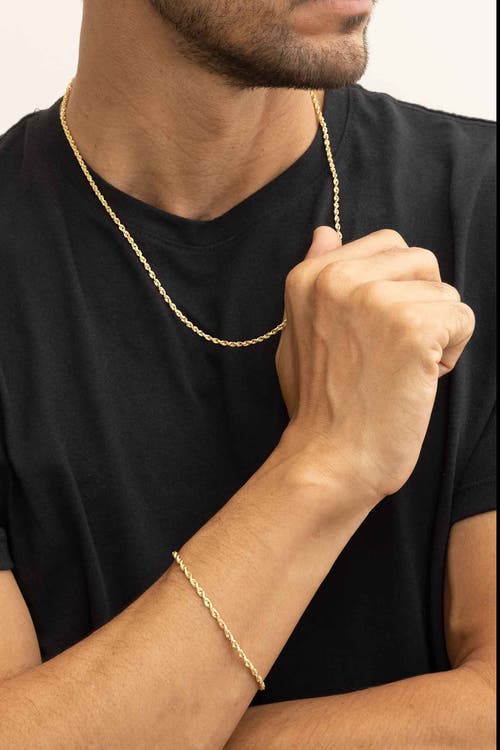 Oradina 14k Yellow Solid Gold Titan Rope Bold Chain In Yellow Gold