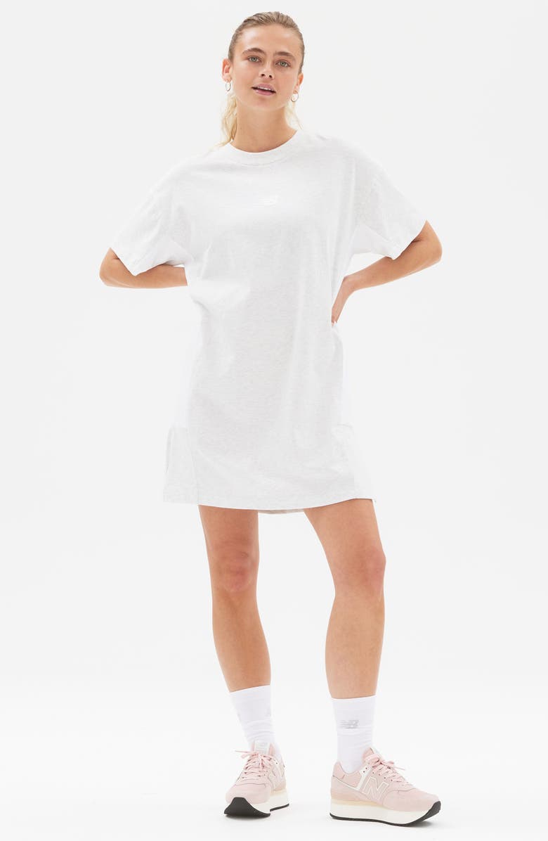 New Balance Athletics Cotton T-Shirt Dress, Alternate, color, Sea Salt