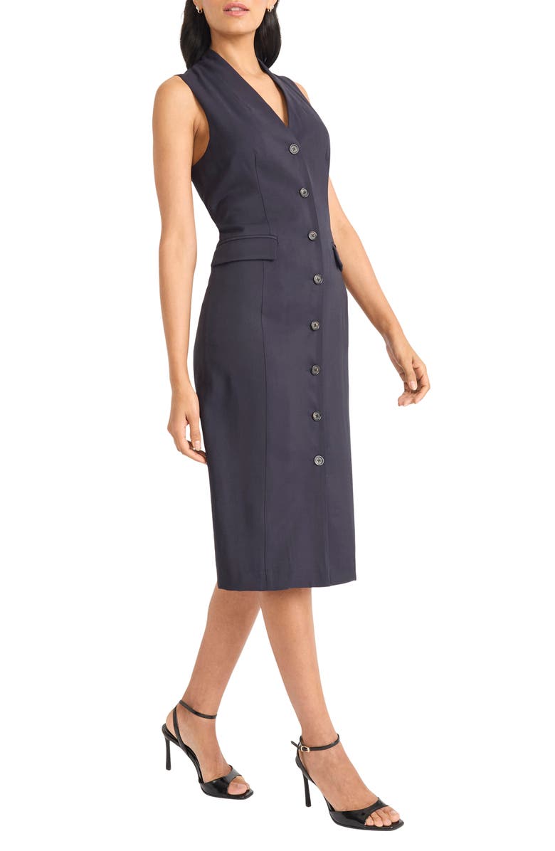 Maggy London Sleeveless Blazer Dress, Alternate, color, Navy