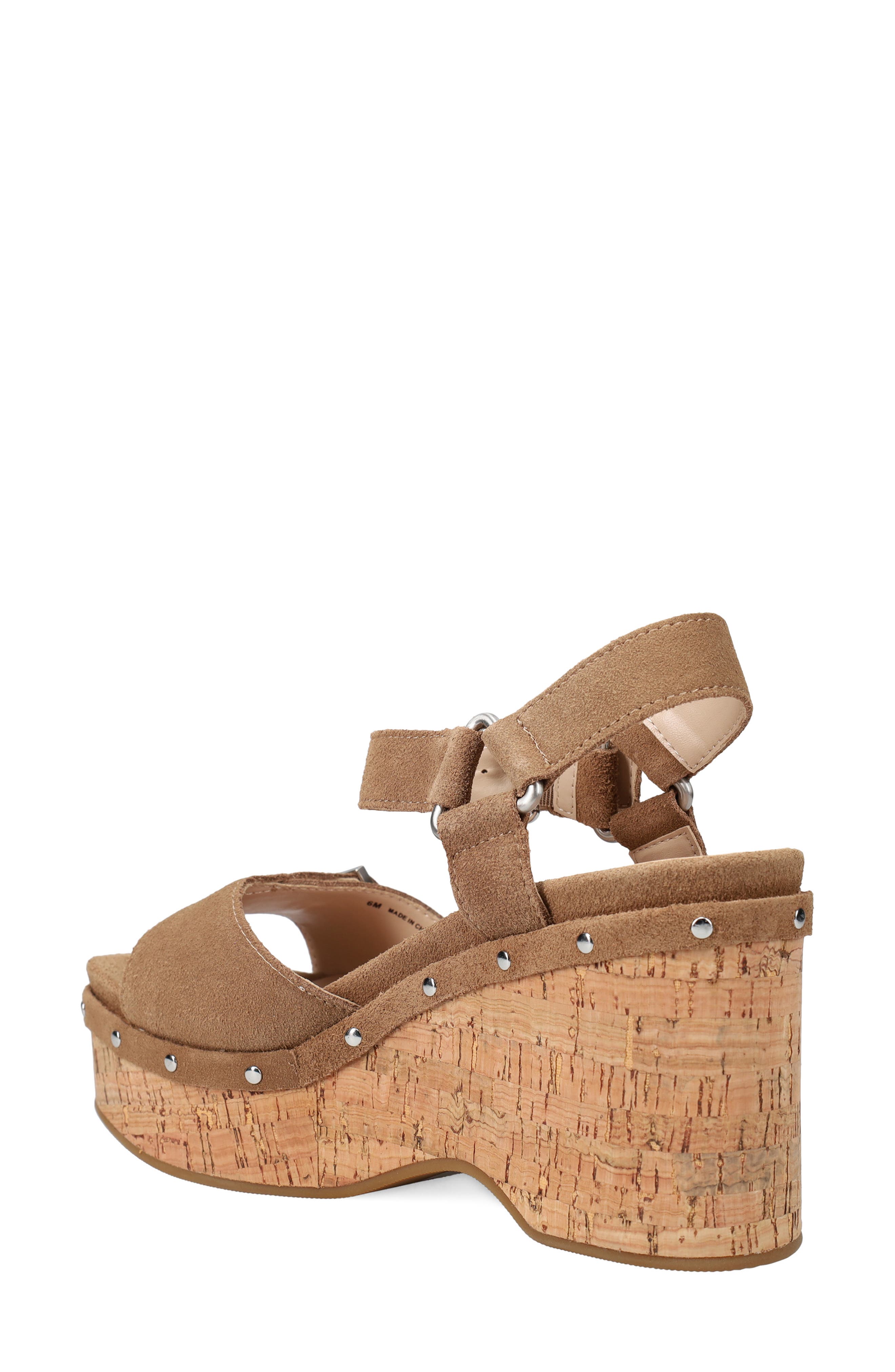 Pelle Moda Ciana Ankle Strap Platform Wedge Sandal, Alternate, color, Driftwood